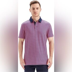 Maelreg Pink & Navy Performance Golf Polo Size M NWOT